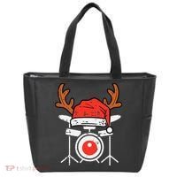 Drums Christmas Music Instrument Band Drummer Rock Xmas Tote Bag thumb 0