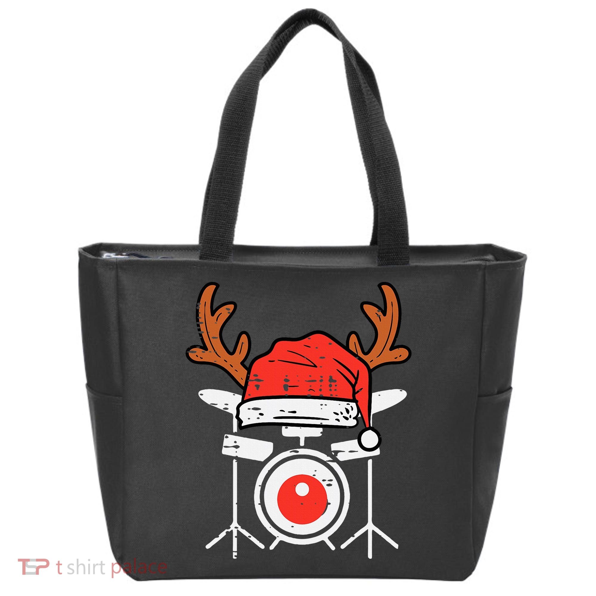 Drums Christmas Music Instrument Band Drummer Rock Xmas Tote Bag