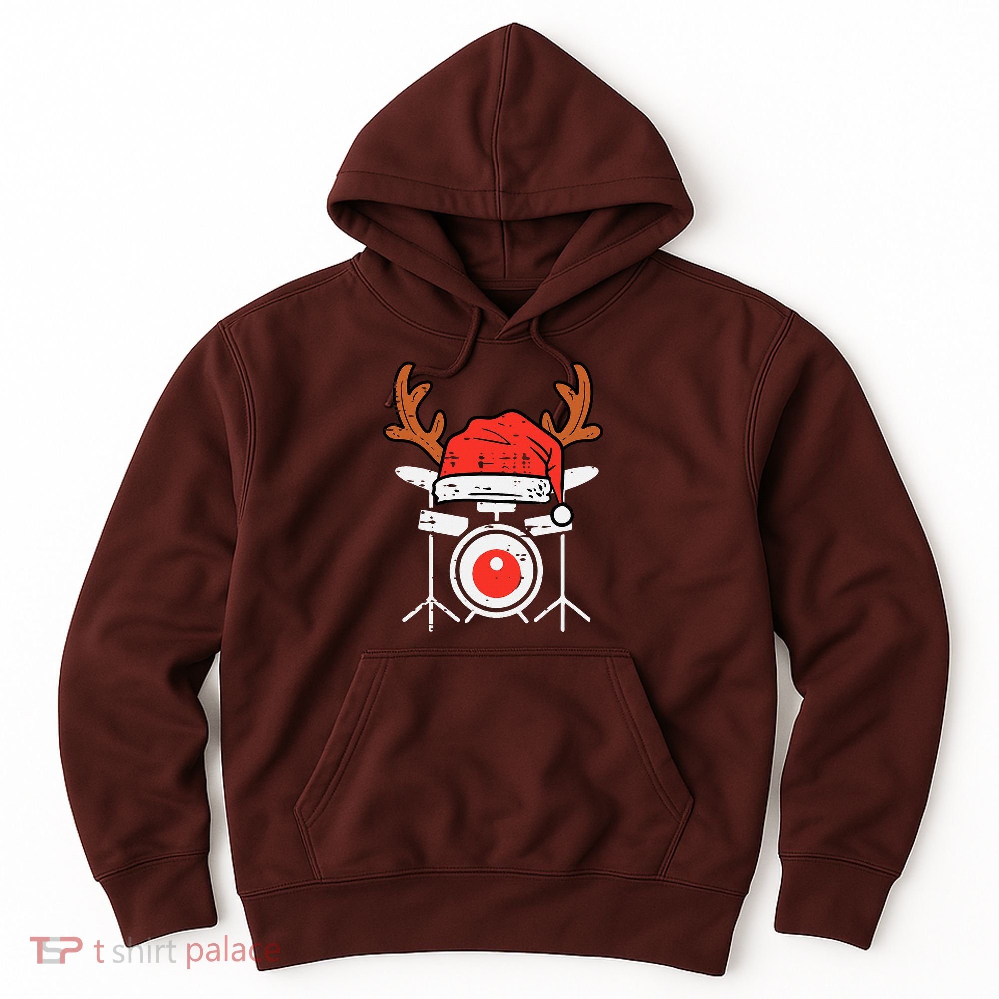 Drums Christmas Music Instrument Band Drummer Rock Xmas Hoodie