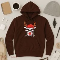 Drums Christmas Music Instrument Band Drummer Rock Xmas Hoodie thumb 3