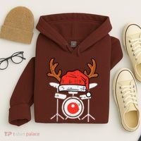 Drums Christmas Music Instrument Band Drummer Rock Xmas Hoodie thumb 4