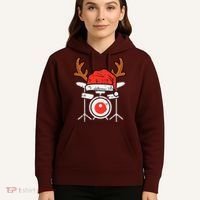 Drums Christmas Music Instrument Band Drummer Rock Xmas Hoodie thumb 5