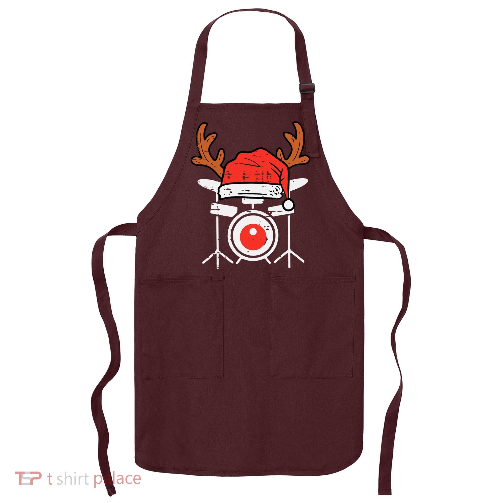 Drums Christmas Music Instrument Band Drummer Rock Xmas Apron