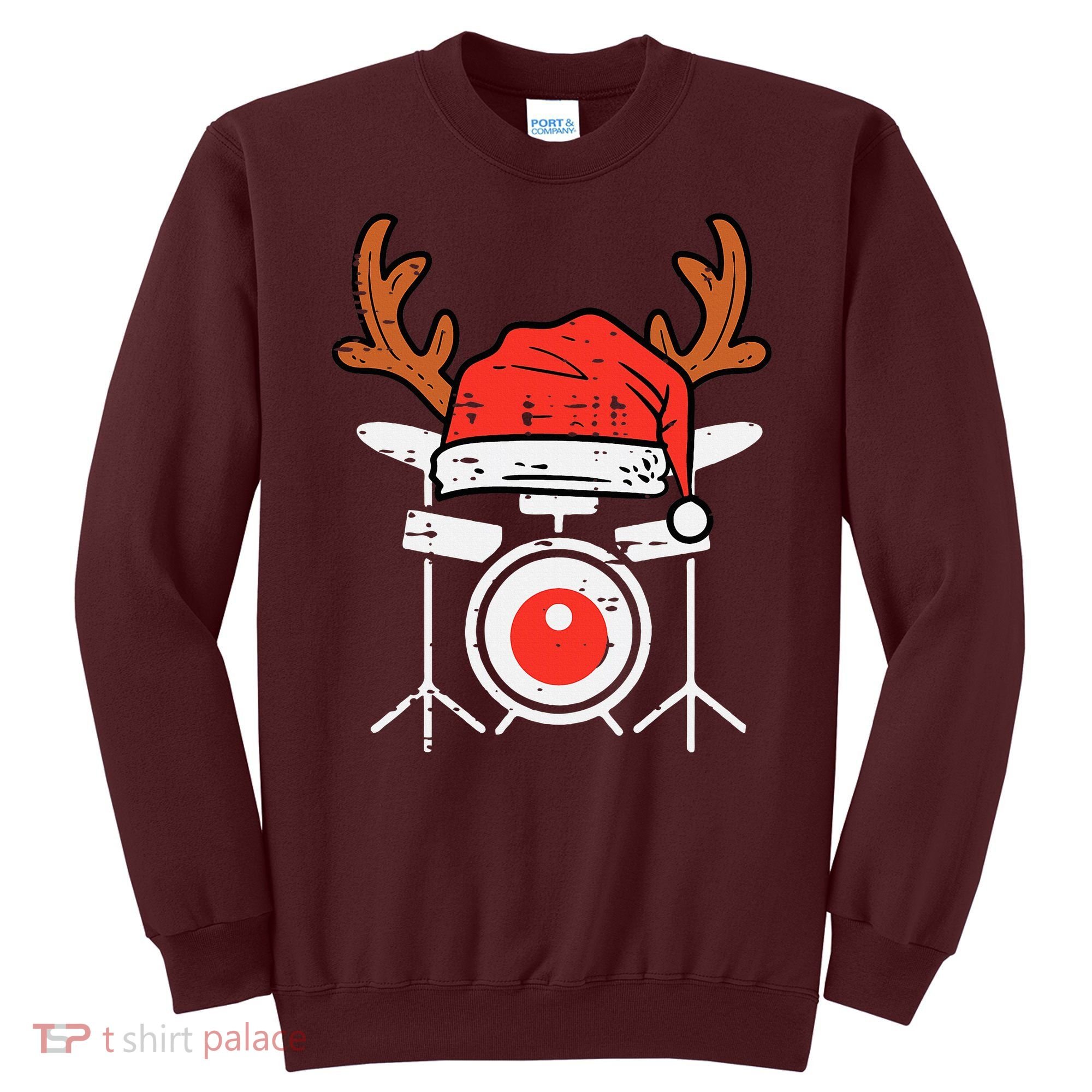 Drums Christmas Music Instrument Band Drummer Rock Xmas Sweatshirt