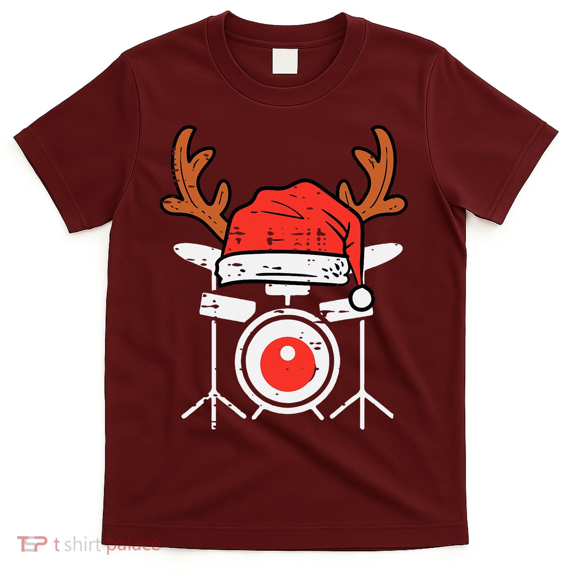 Drums Christmas Music Instrument Band Drummer Rock Xmas T-Shirt