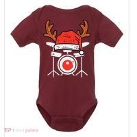 Drums Christmas Music Instrument Band Drummer Rock Xmas Baby Bodysuit thumb 0