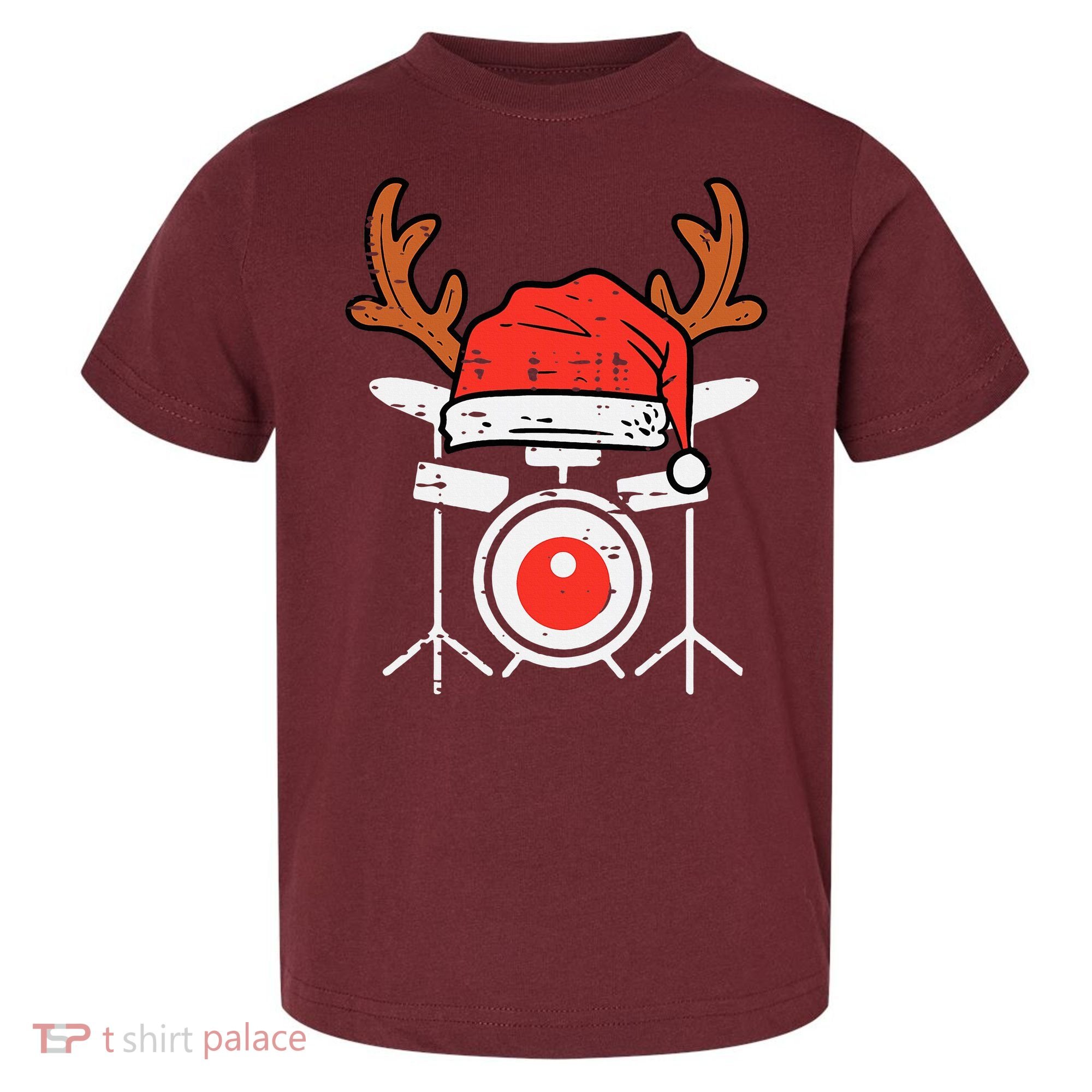 Drums Christmas Music Instrument Band Drummer Rock Xmas Toddler T-Shirt