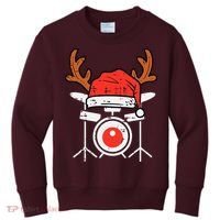Drums Christmas Music Instrument Band Drummer Rock Xmas Kids Sweatshirt thumb 0