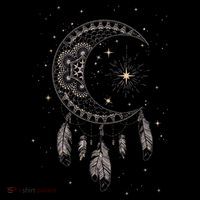 Dream Catcher Moon & Stars Boho Graphic Bucket Hat thumb 4