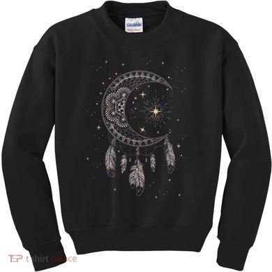 Dream Catcher Moon & Stars Boho Graphic Kids Sweatshirt