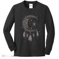 Dream Catcher Moon & Stars Boho Graphic Kids Long Sleeve Shirt thumb 0