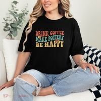 Drink Coffee Make Pottery Be Happy Groovy Pottery Artist Comfort Colors T-Shirt thumb 2