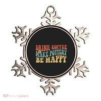 Drink Coffee Make Pottery Be Happy Groovy Pottery Artist Ornament thumb 0