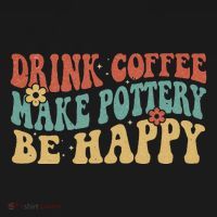Drink Coffee Make Pottery Be Happy Groovy Pottery Artist Tank Top thumb 6