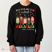 Delivering Cutest Miracles Labor & Delivery Nurse Christmas Women's Sweatshirt thumb 0