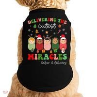 Delivering Cutest Miracles Labor & Delivery Nurse Christmas Doggie Tank thumb 0