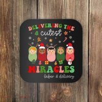 Delivering Cutest Miracles Labor & Delivery Nurse Christmas Coaster thumb 0