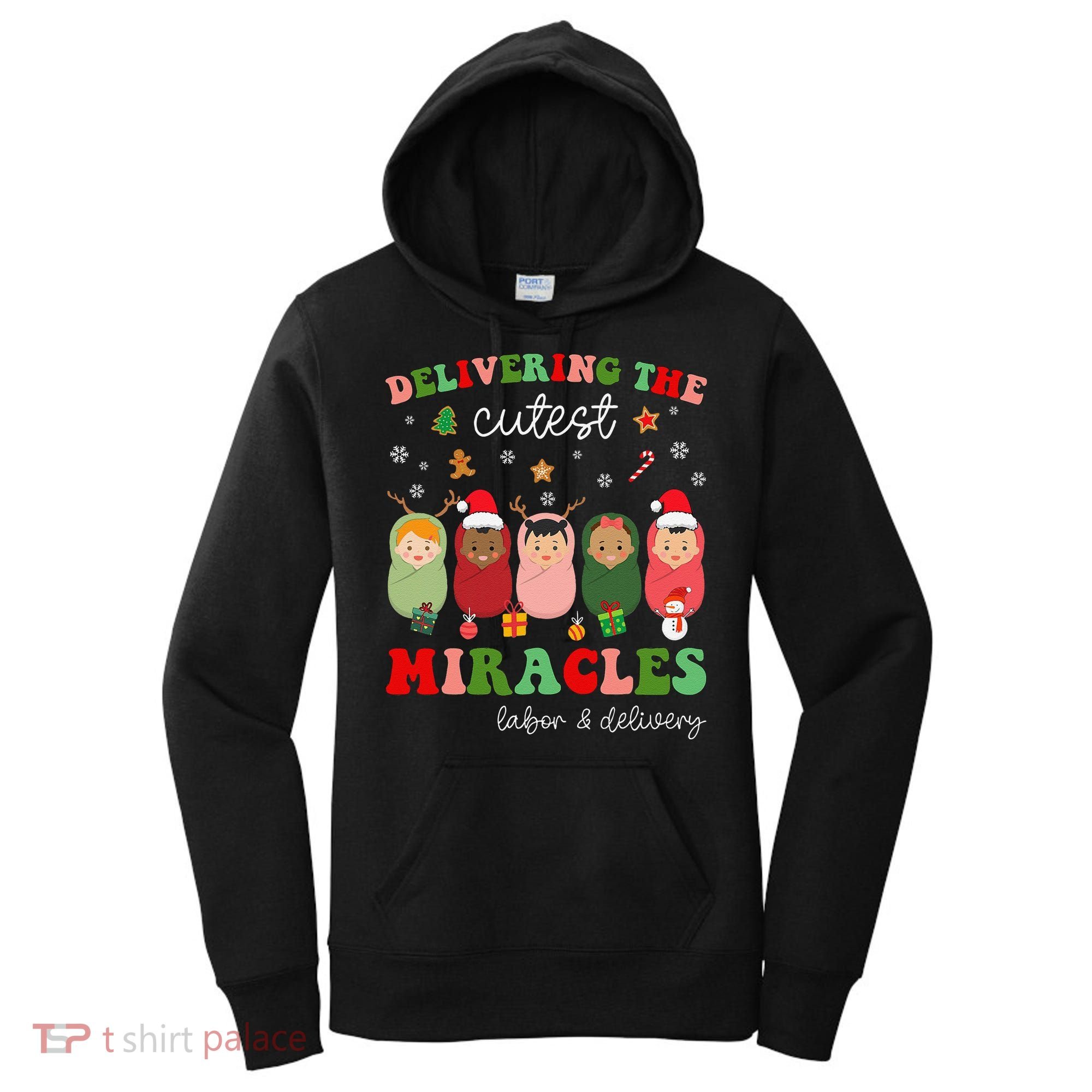 Delivering Cutest Miracles Labor & Delivery Nurse Christmas Women's Hoodie