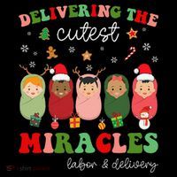 Delivering Cutest Miracles Labor & Delivery Nurse Christmas Women's Hoodie thumb 2