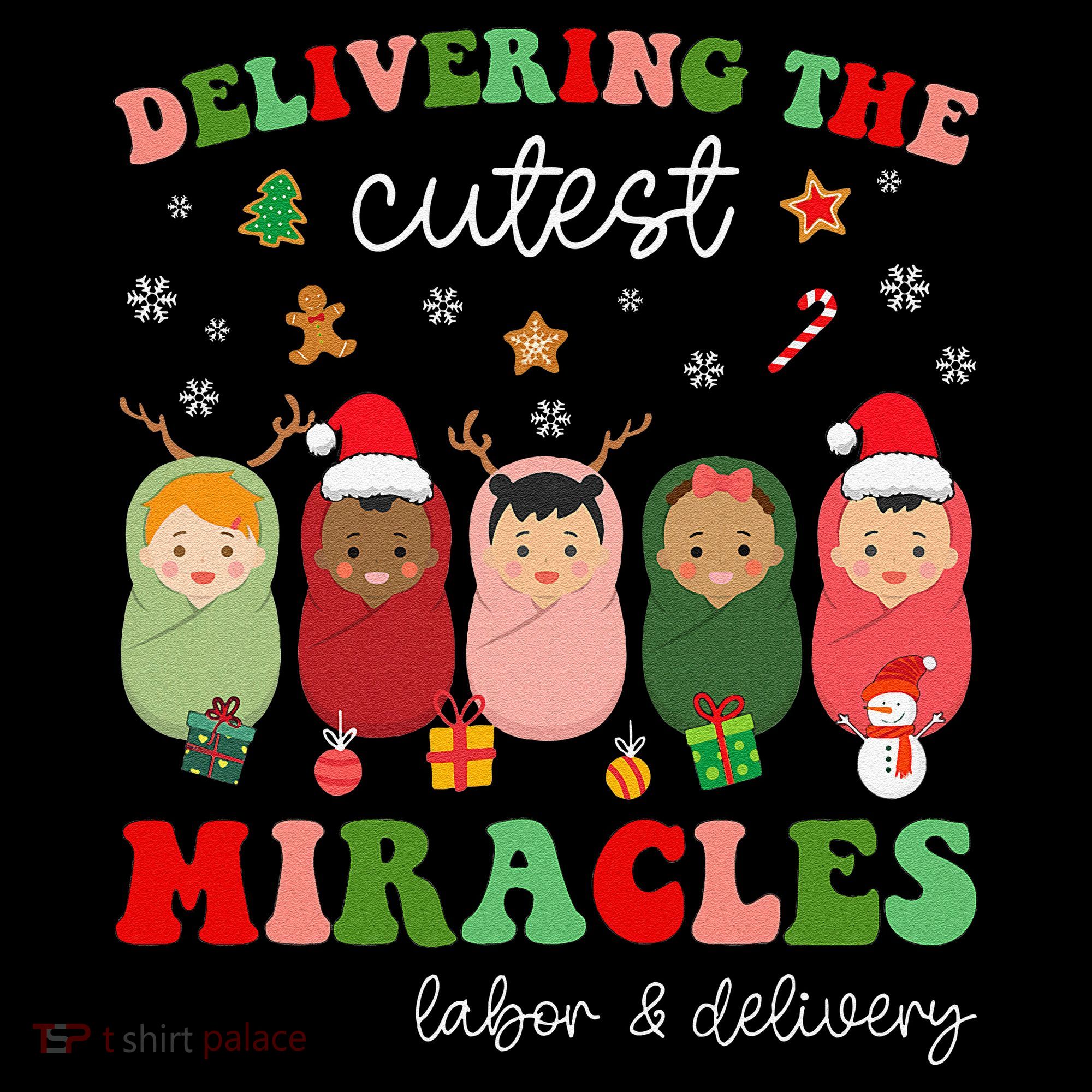 Delivering Cutest Miracles Labor & Delivery Nurse Christmas Women's Hoodie