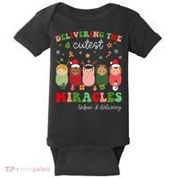 Delivering Cutest Miracles Labor & Delivery Nurse Christmas Baby Bodysuit thumb 0