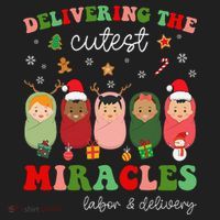 Delivering Cutest Miracles Labor & Delivery Nurse Christmas Hat thumb 2