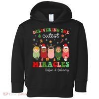 Delivering Cutest Miracles Labor & Delivery Nurse Christmas Toddler Hoodie thumb 0