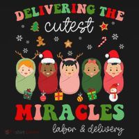 Delivering Cutest Miracles Labor & Delivery Nurse Christmas Toddler Hoodie thumb 2