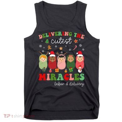 Delivering Cutest Miracles Labor & Delivery Nurse Christmas Tank Top