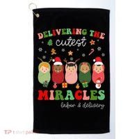 Delivering Cutest Miracles Labor & Delivery Nurse Christmas Golf Towel thumb 0