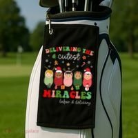 Delivering Cutest Miracles Labor & Delivery Nurse Christmas Golf Towel thumb 2