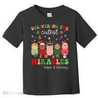 Delivering Cutest Miracles Labor & Delivery Nurse Christmas Toddler T-Shirt thumb 0