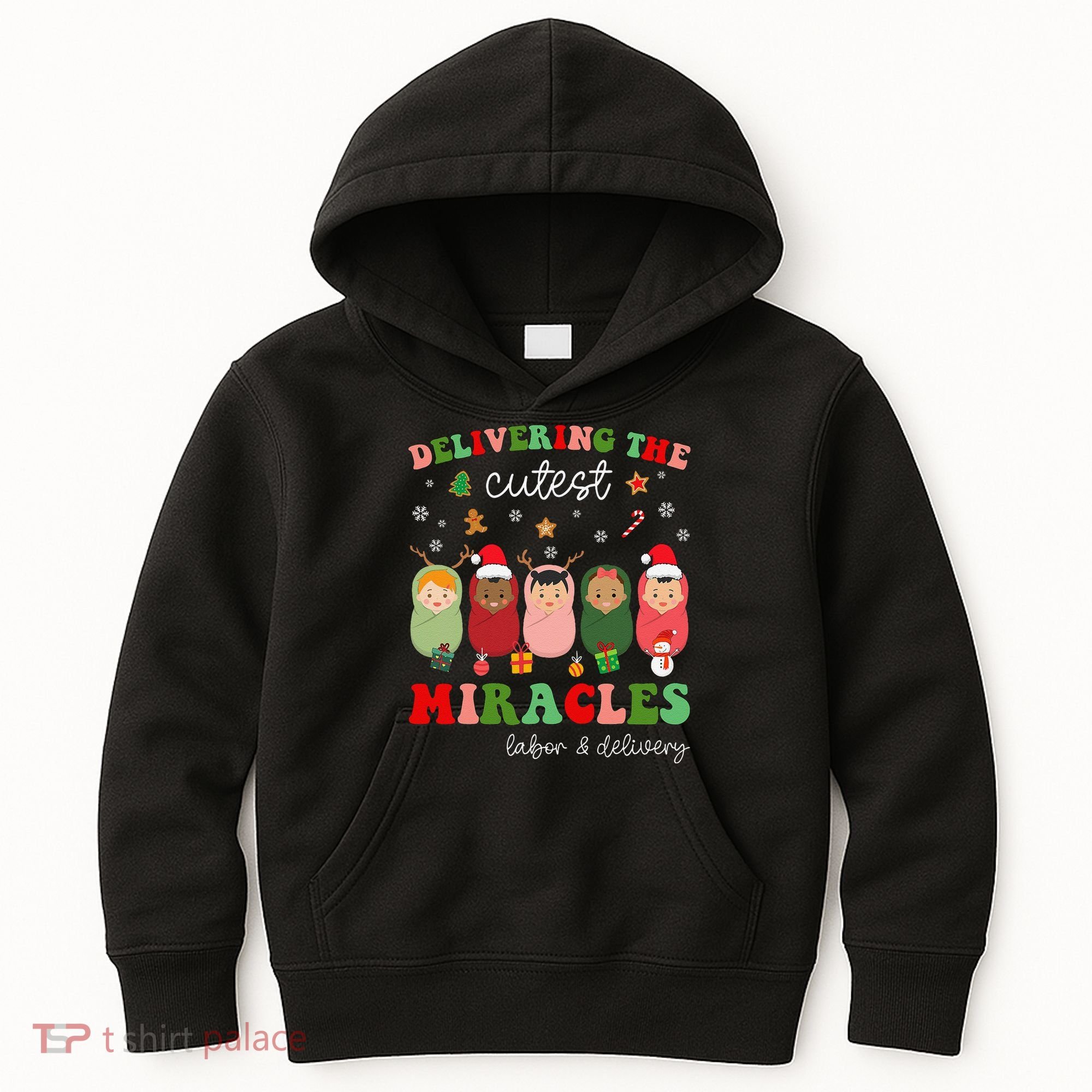Delivering Cutest Miracles Labor & Delivery Nurse Christmas Kids Hoodie