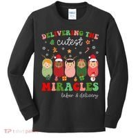 Delivering Cutest Miracles Labor & Delivery Nurse Christmas Kids Long Sleeve Shirt thumb 0