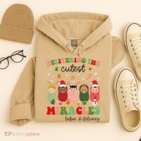 Delivering Cutest Miracles Labor & Delivery Nurse Christmas Hoodie thumb 4