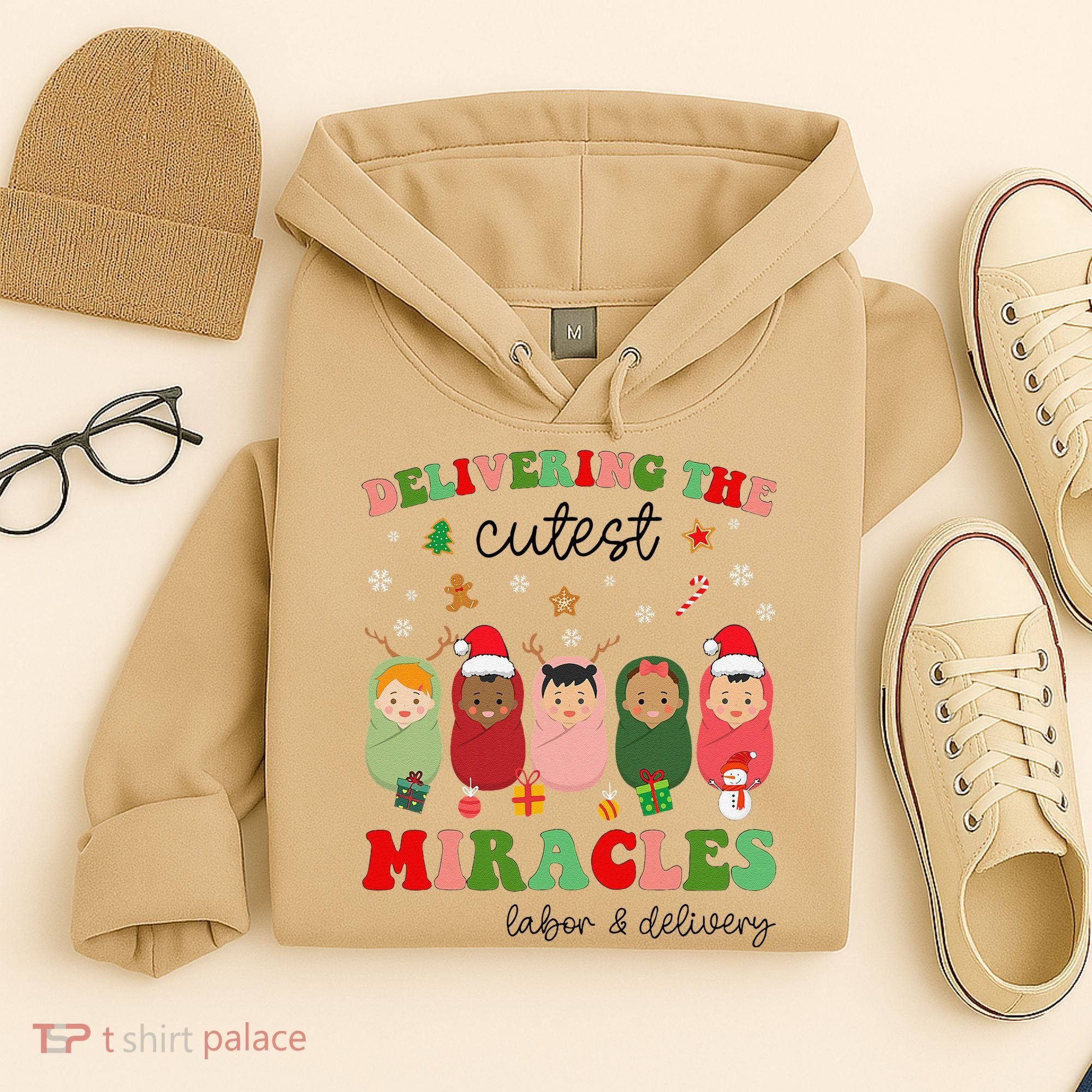 Delivering Cutest Miracles Labor & Delivery Nurse Christmas Hoodie