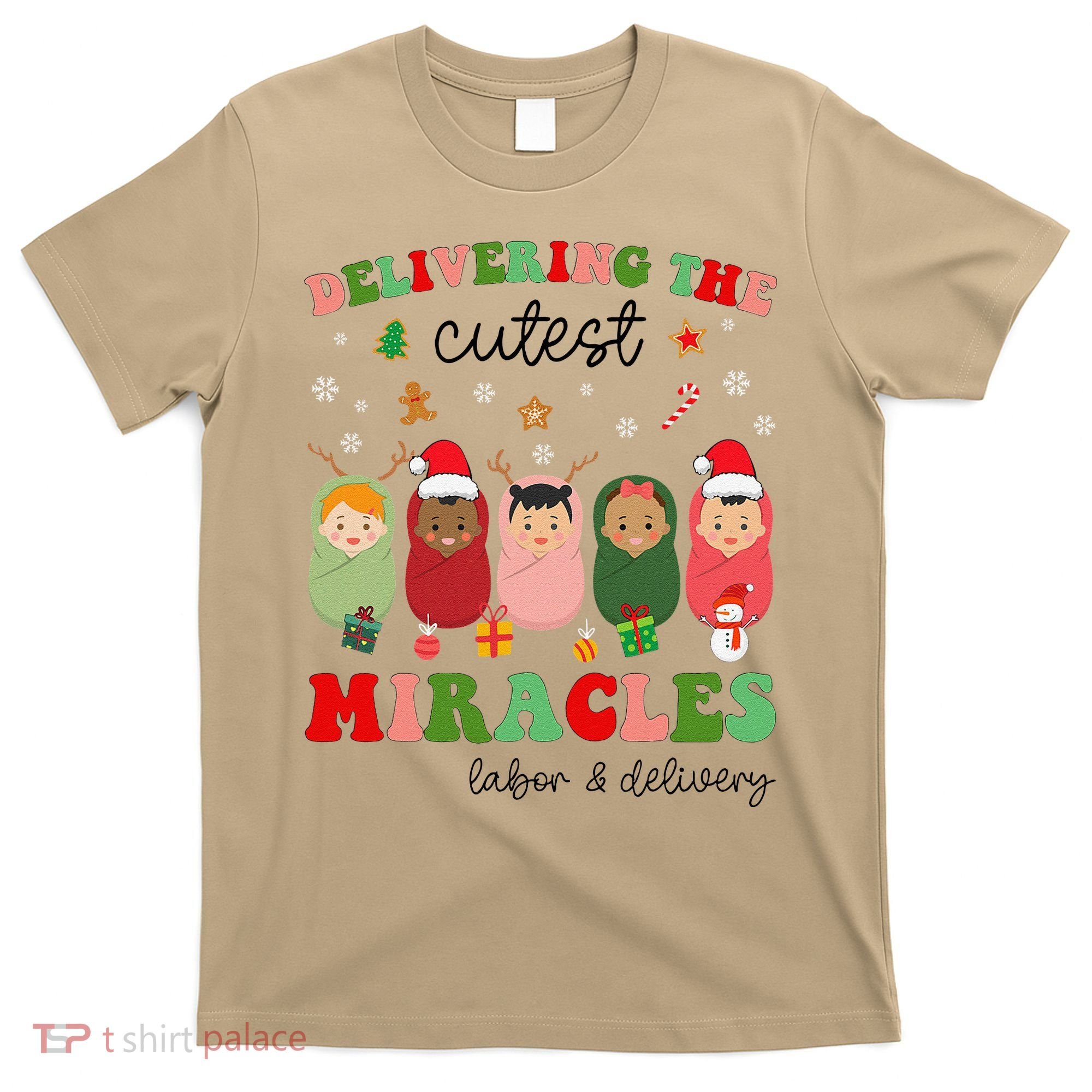 Delivering Cutest Miracles Labor & Delivery Nurse Christmas T-Shirt
