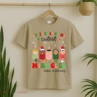 Delivering Cutest Miracles Labor & Delivery Nurse Christmas T-Shirt thumb 2