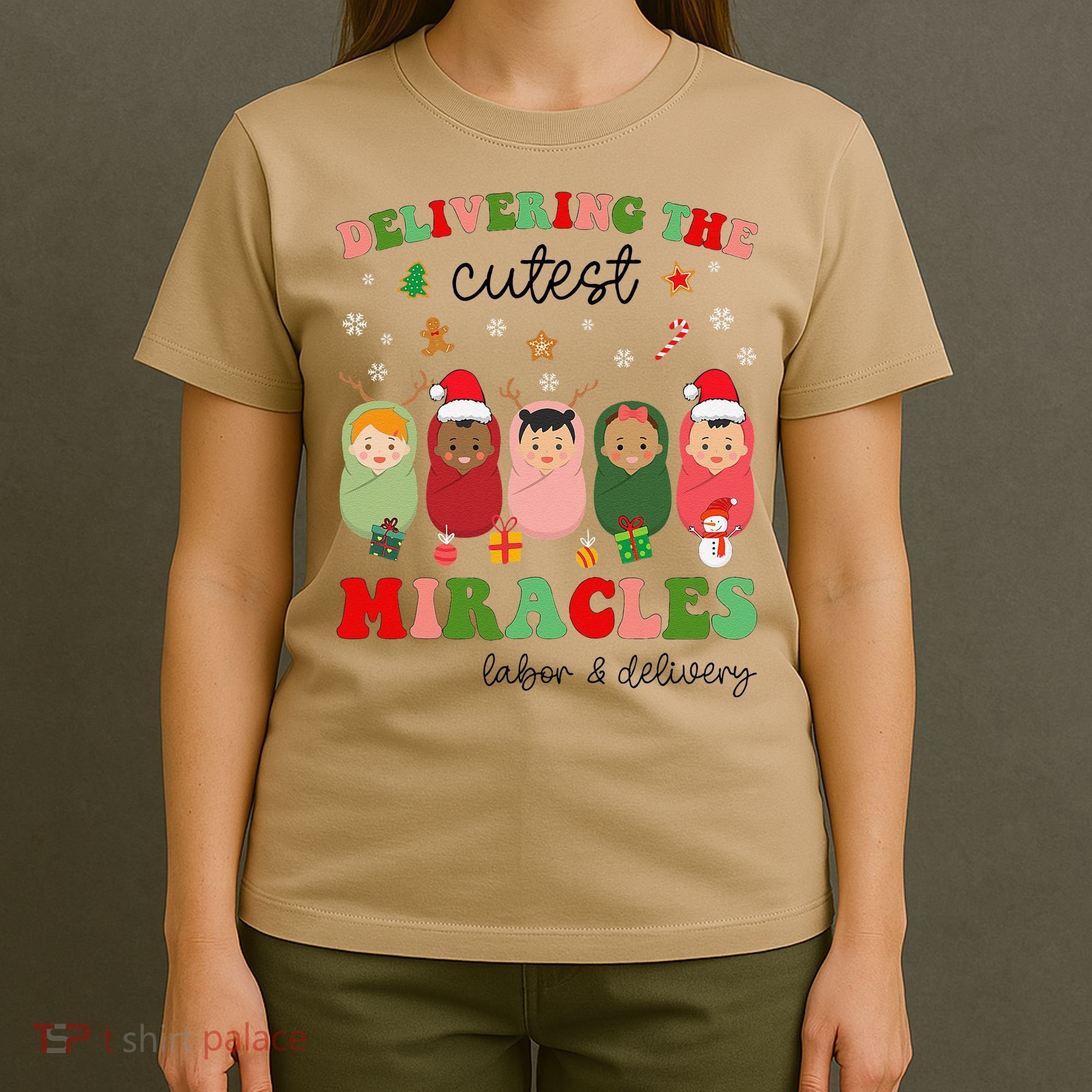 Delivering Cutest Miracles Labor & Delivery Nurse Christmas T-Shirt