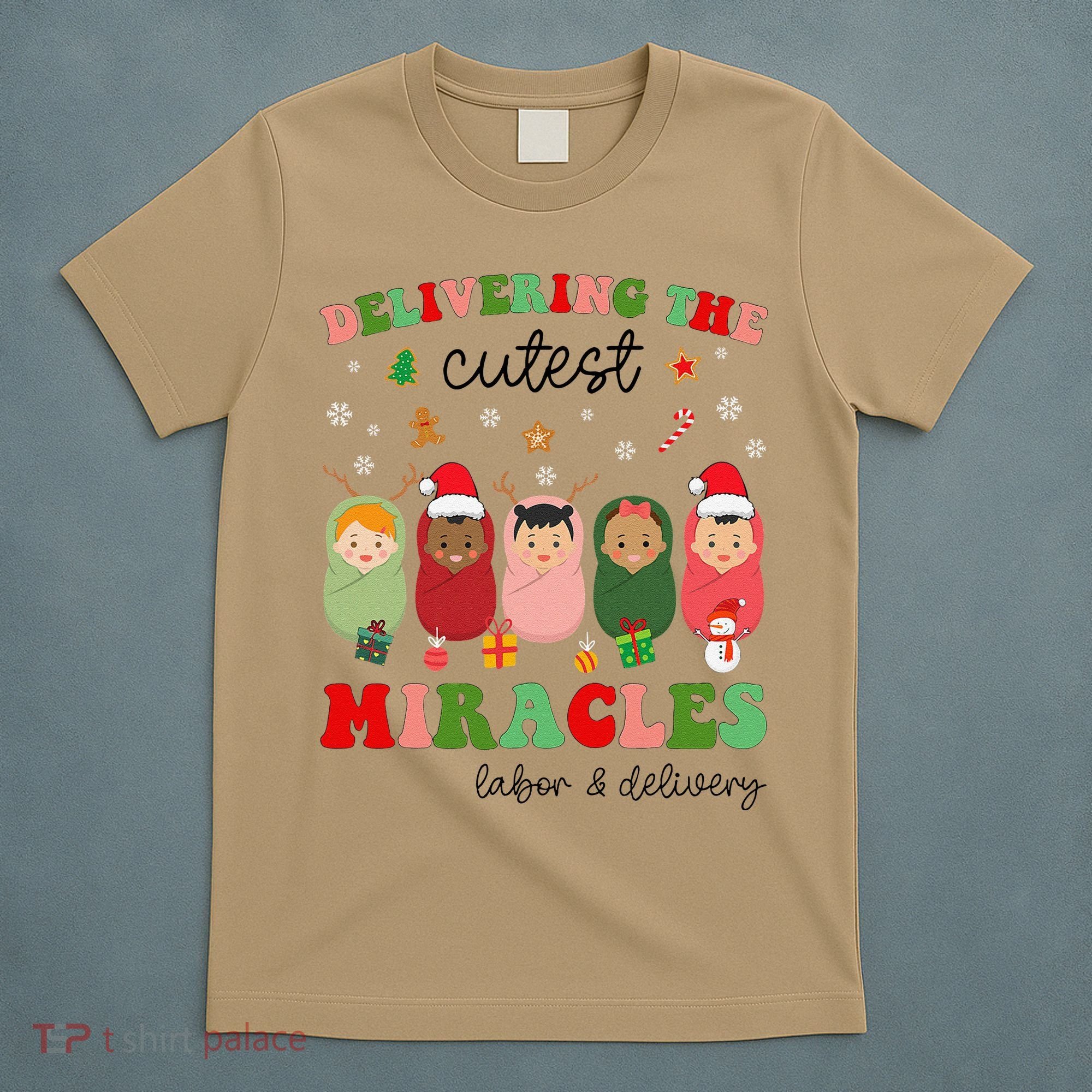 Delivering Cutest Miracles Labor & Delivery Nurse Christmas T-Shirt