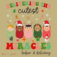Delivering Cutest Miracles Labor & Delivery Nurse Christmas Polo thumb 2
