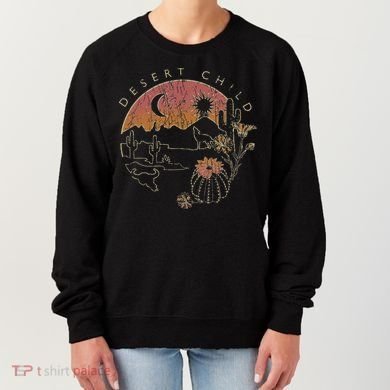 Desert Child Night Landscape Outline Women's Sweatshirt