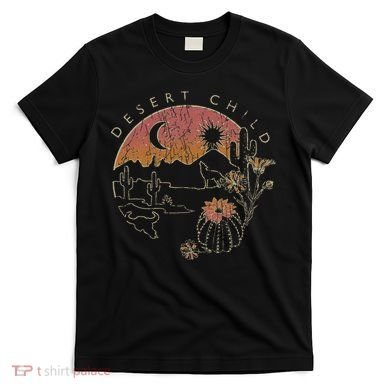 Desert Child Night Landscape Outline T-Shirt