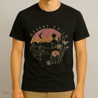 Desert Child Night Landscape Outline T-Shirt thumb 3