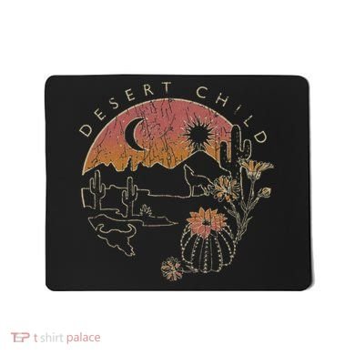 Desert Child Night Landscape Outline Mousepad