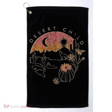 Desert Child Night Landscape Outline Golf Towel