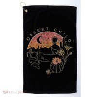 Desert Child Night Landscape Outline Golf Towel thumb 0