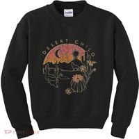 Desert Child Night Landscape Outline Kids Sweatshirt thumb 0