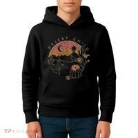 Desert Child Night Landscape Outline Kids Hoodie thumb 4