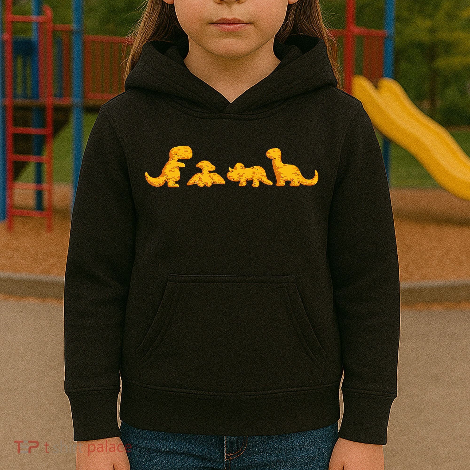Dino Chicken Nugget Funny Dinosaur Shape Nuggets Nug Lover Kids Hoodie